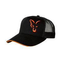 Fox - Black & Orange Trucker Cap - Baseball Sapka